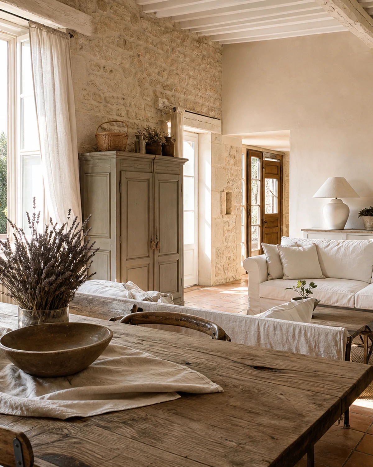 Escena ilustrativa de un interior luminoso fotografiado para un anuncio inmobiliario, espacios amplios, luz diurna.